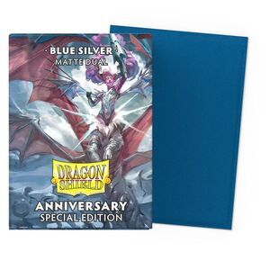 Dragon Shield Dual Matte Sleeves: Blue Silver Anniversary Special Edition, 100ct